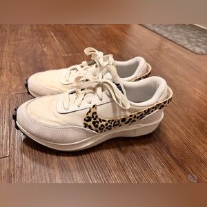 Nike Beige and Leopard Accent Sneakers